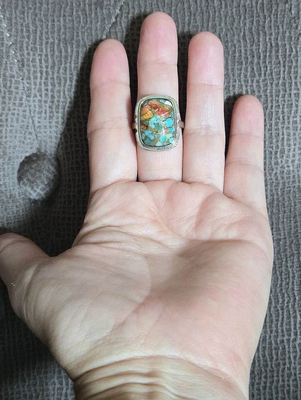 Gemolio Rectangular Oyster🦪 Turquoise🩵 Ring💍 - NWT - Picture 3 of 16